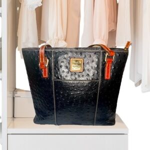 Dooney & Bourke Ostrich Lexington Shoulder Bag, Black